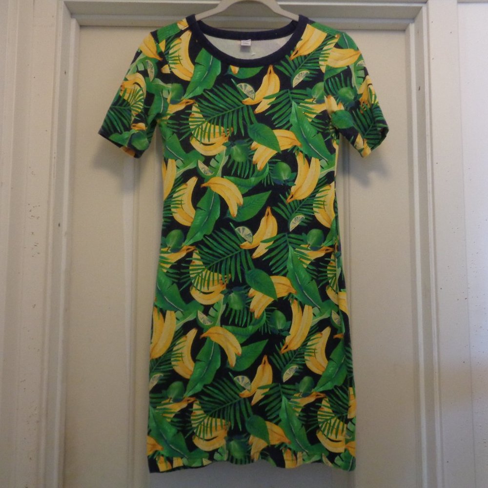 FRUITS GIRL COCONUT GIRL BANANAS LIMES TEE DRESS BY OLD NAVY SM